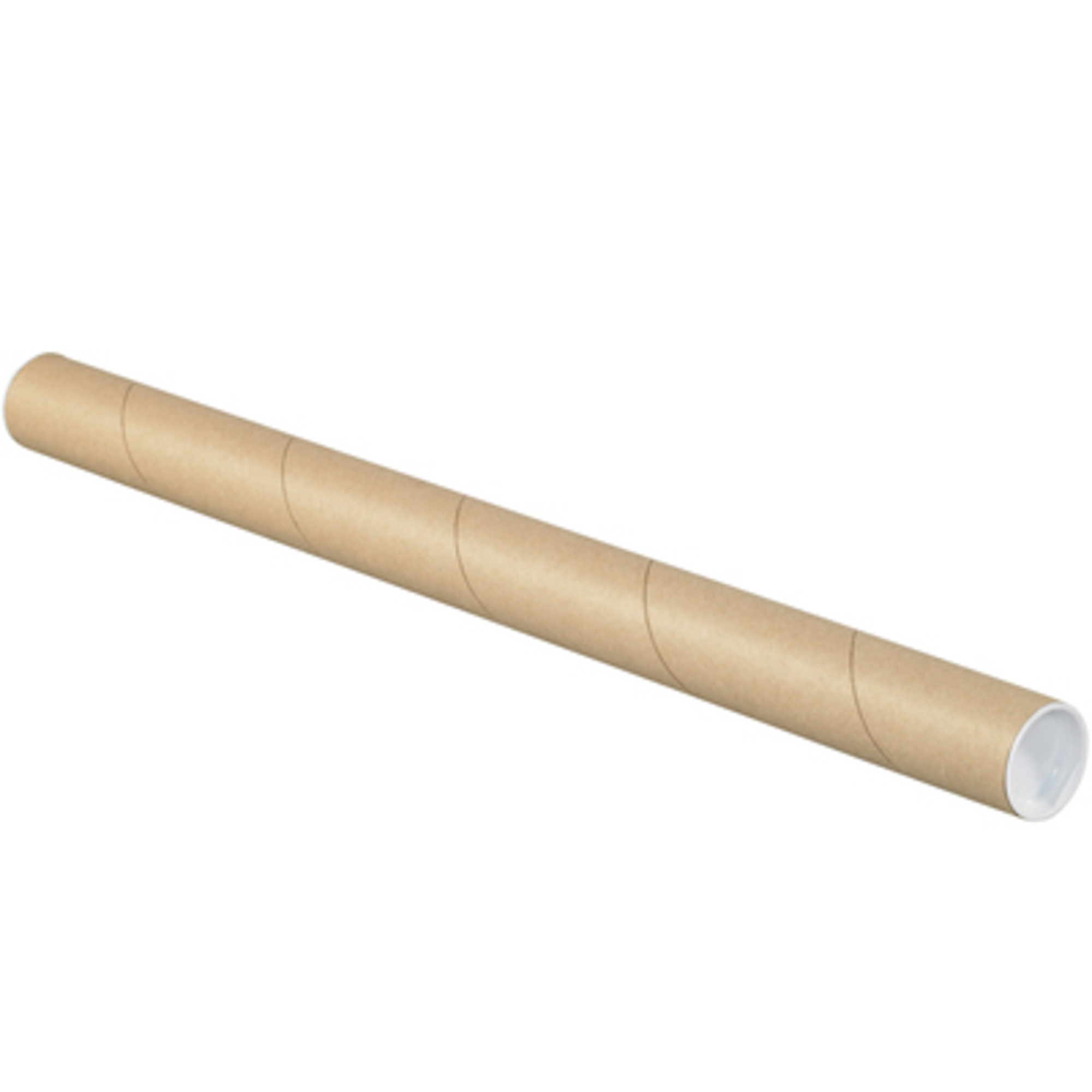 Stock Packaging Kraft Tubes with Caps — 1 1/2in. x 48in., 50 Pcs, Model# P1548K